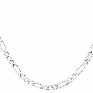Rhodium Over Sterling Silver 1.7mm Figaro Chain Necklace 18 Inch